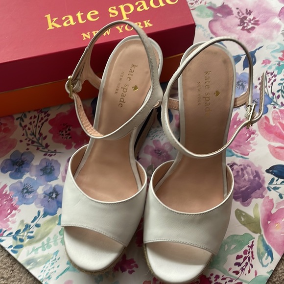Kate Spade Deanna white vacchetta wedges - Picture 5 of 12